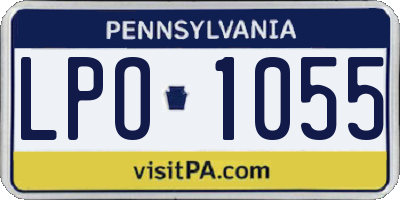 PA license plate LPO1055