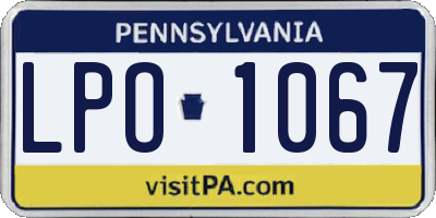 PA license plate LPO1067