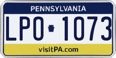 PA license plate LPO1073