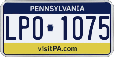 PA license plate LPO1075