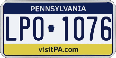 PA license plate LPO1076