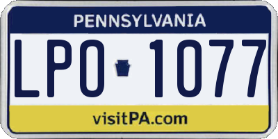 PA license plate LPO1077