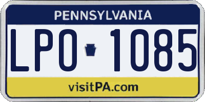 PA license plate LPO1085
