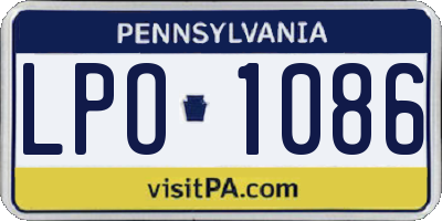 PA license plate LPO1086