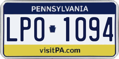PA license plate LPO1094