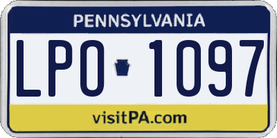 PA license plate LPO1097