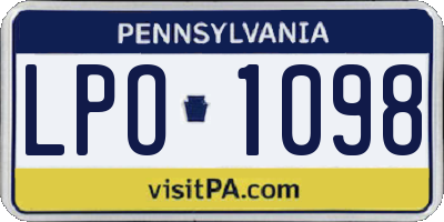 PA license plate LPO1098