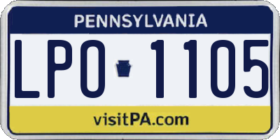 PA license plate LPO1105