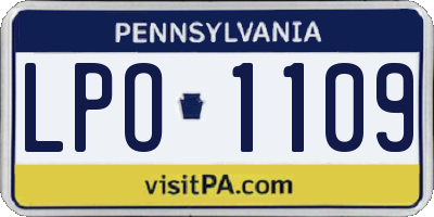 PA license plate LPO1109