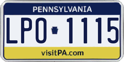 PA license plate LPO1115