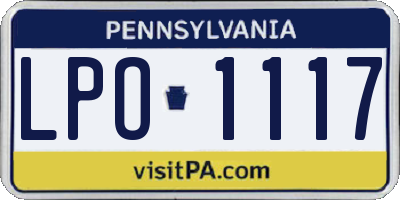 PA license plate LPO1117