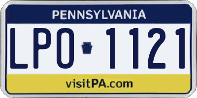 PA license plate LPO1121