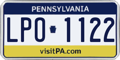 PA license plate LPO1122