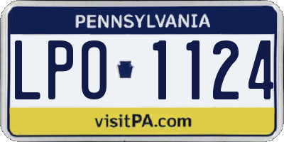 PA license plate LPO1124