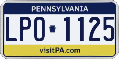 PA license plate LPO1125