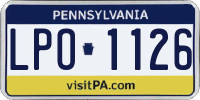 PA license plate LPO1126