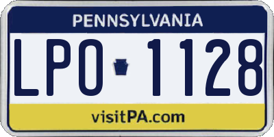 PA license plate LPO1128