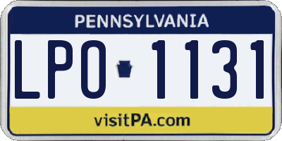 PA license plate LPO1131