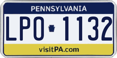 PA license plate LPO1132