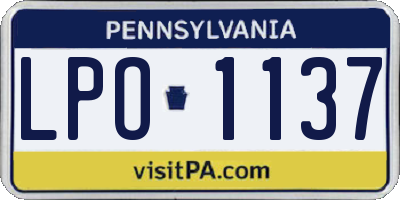 PA license plate LPO1137