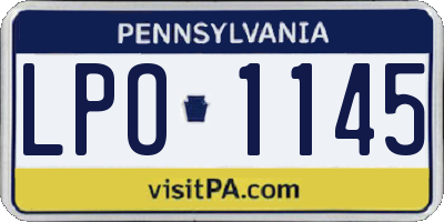 PA license plate LPO1145