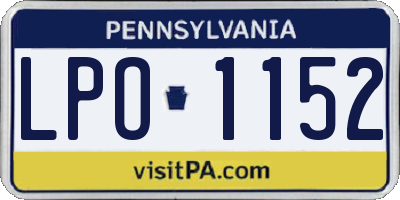 PA license plate LPO1152