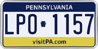 PA license plate LPO1157