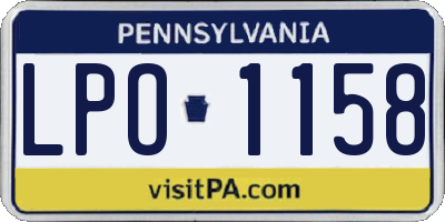 PA license plate LPO1158