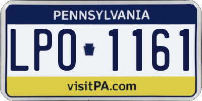 PA license plate LPO1161