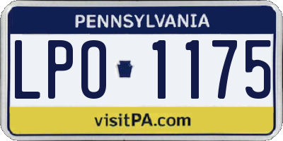 PA license plate LPO1175