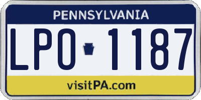 PA license plate LPO1187