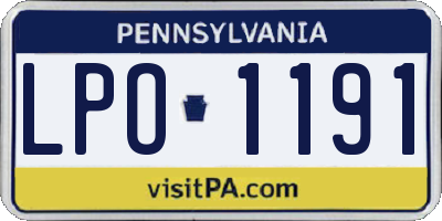 PA license plate LPO1191