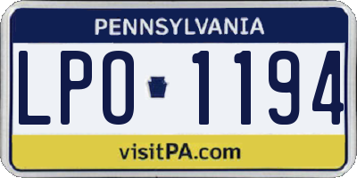 PA license plate LPO1194