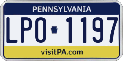 PA license plate LPO1197