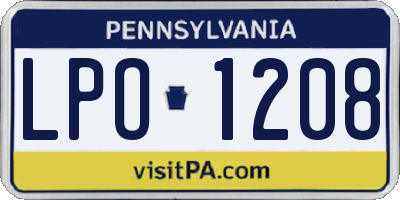 PA license plate LPO1208