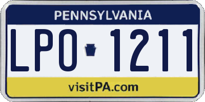 PA license plate LPO1211