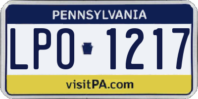 PA license plate LPO1217