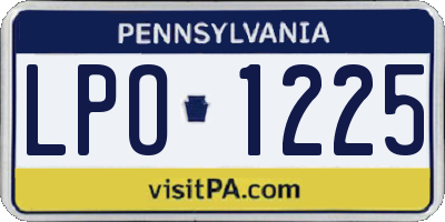 PA license plate LPO1225