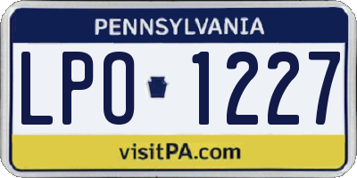 PA license plate LPO1227