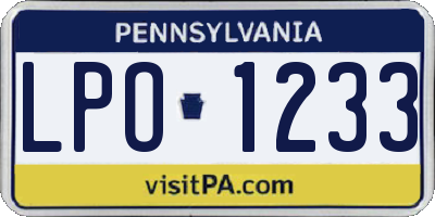 PA license plate LPO1233