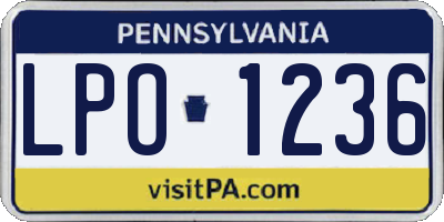 PA license plate LPO1236