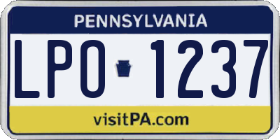 PA license plate LPO1237