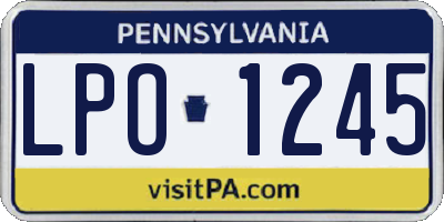 PA license plate LPO1245