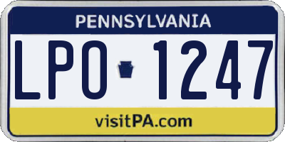 PA license plate LPO1247