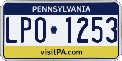 PA license plate LPO1253
