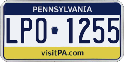 PA license plate LPO1255