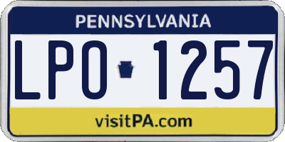 PA license plate LPO1257