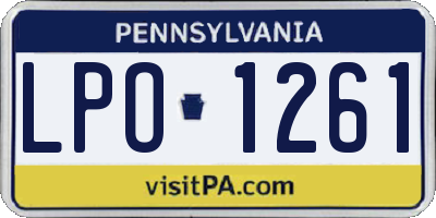 PA license plate LPO1261