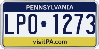 PA license plate LPO1273