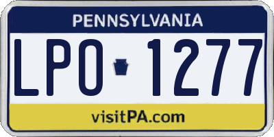 PA license plate LPO1277